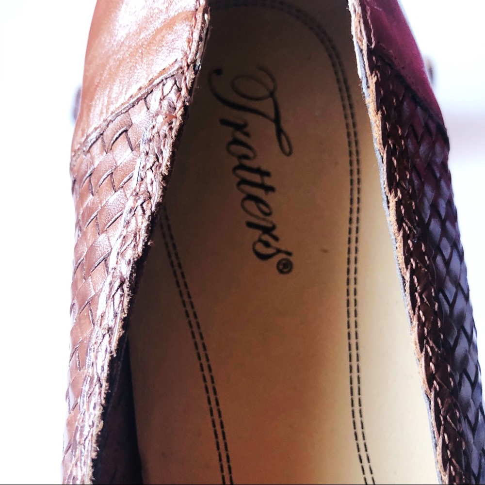 TROTTERS BROWN WOVEN LEATHER SLIP ON LOAFER SIZE 9 - Picture 7 of 13
